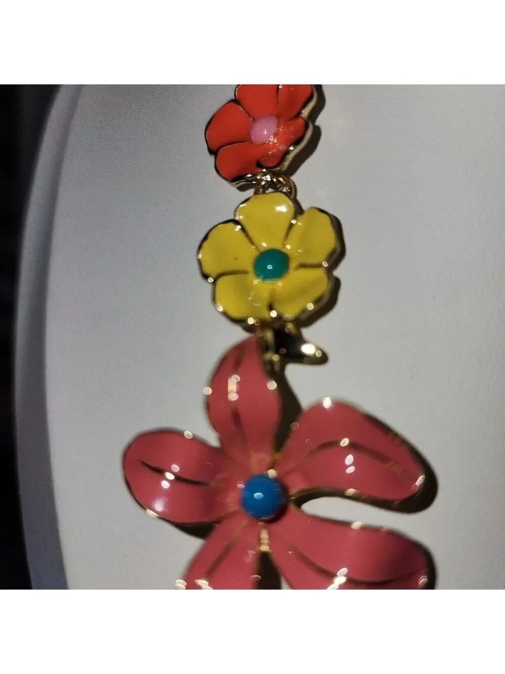 Talbots Floral Multicolor Gold Tone Necklace 21